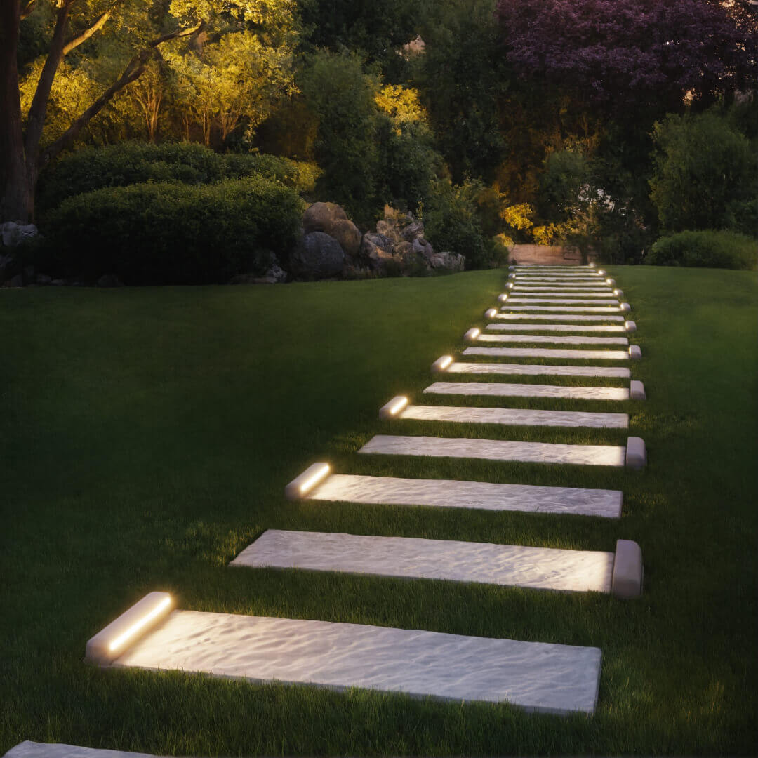 LED Светильник для шаговой плиты STONE Светлая Галька 330х75х98мм в Ангарске фото