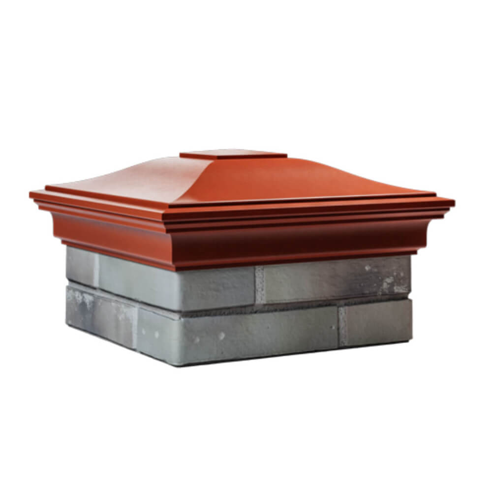 Колпак Zking Монблан Красный на столб 1.5х1.5 еврокирпича 0.7НФ (355х355мм) в Ангарске фото