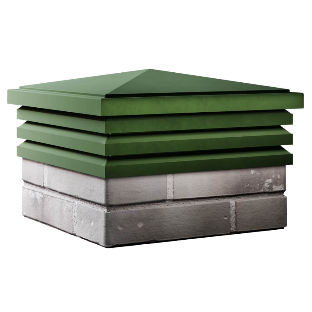 Колпак Zking Бона ХайТек Зеленый на столб 1.5х1.5 кирпича (385х385мм) в Ангарске фото