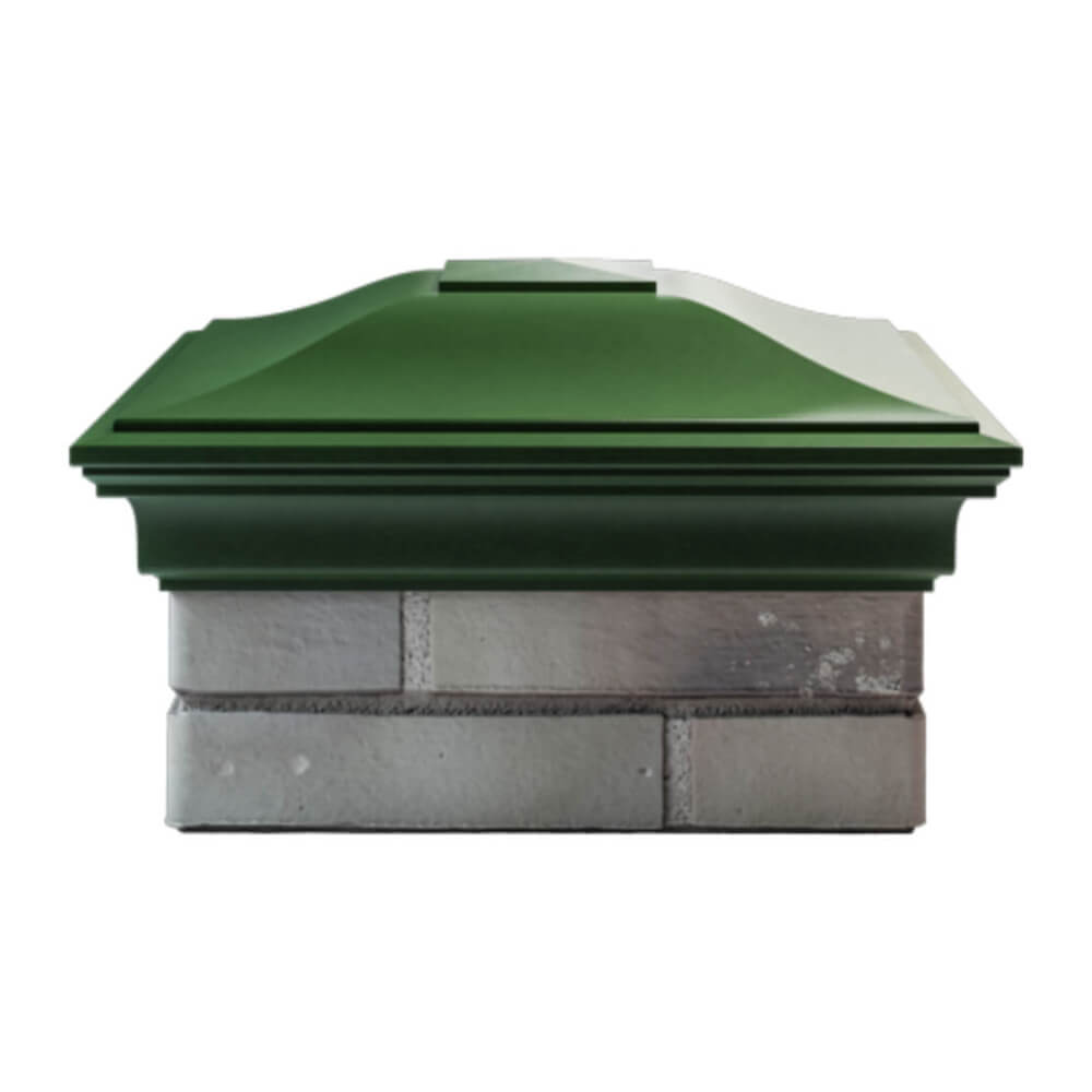 Колпак Zking Монблан Зеленый на столб 1.5х1.5 еврокирпича 0.7НФ (355х355мм) Ангарск фото
