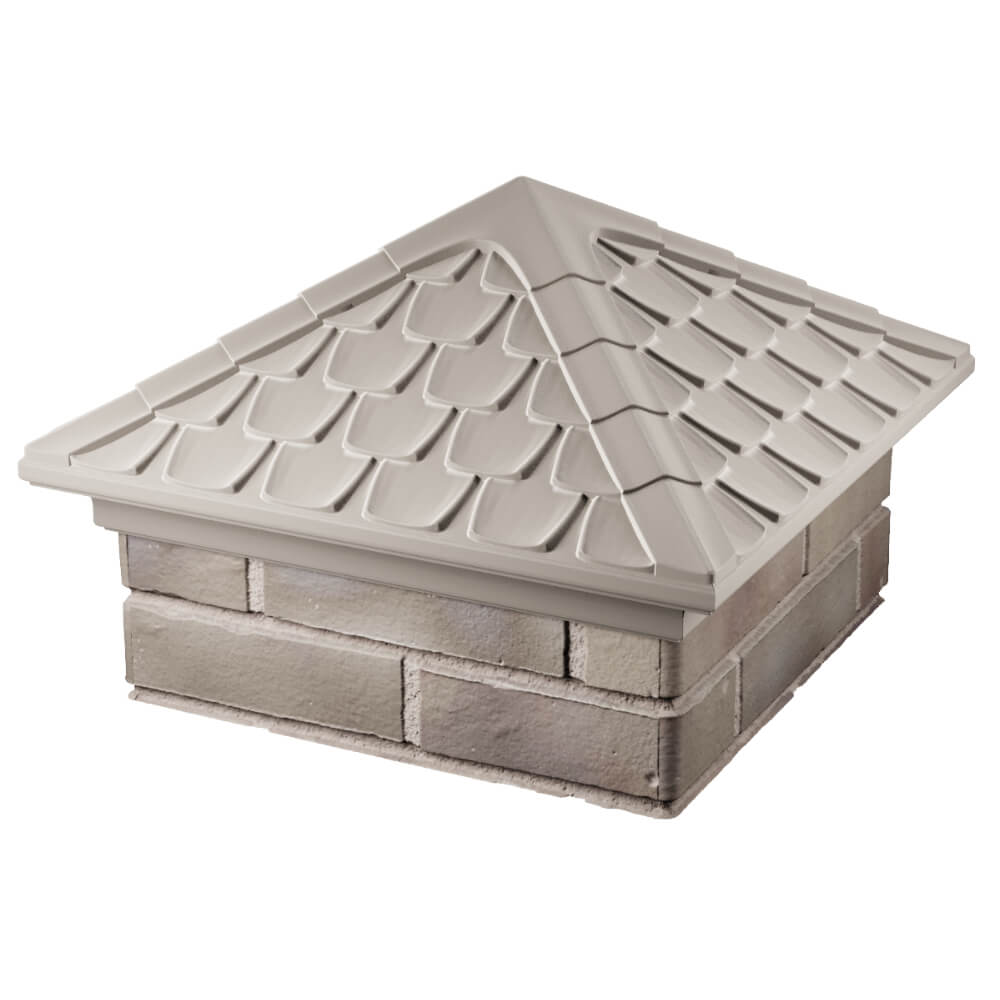 Колпак Zking Эльбрус Бежевый на столб 1.5х1.5 кирпича (385х385мм) в Ангарске фото