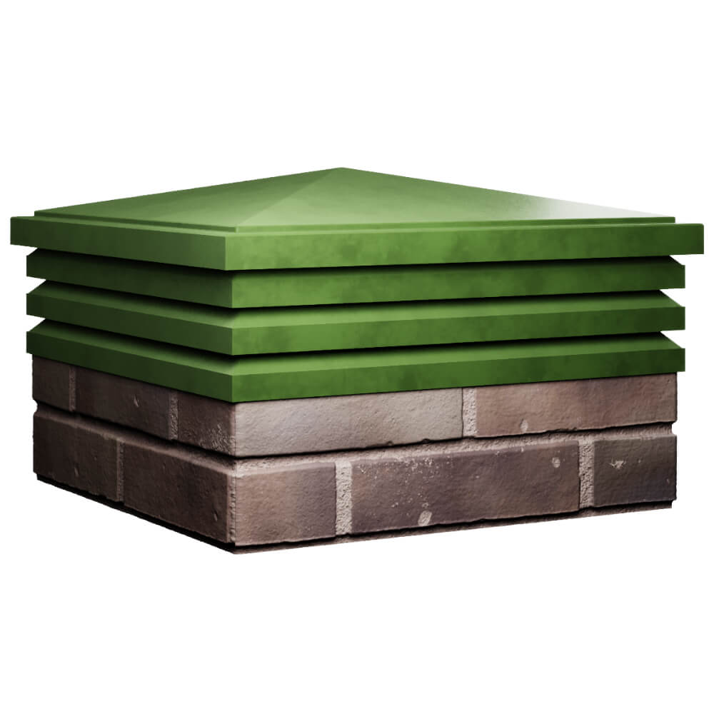 Колпак Zking Бона ХайТек Зеленый на столб 2х2 кирпича (513х513мм) в Ангарске фото