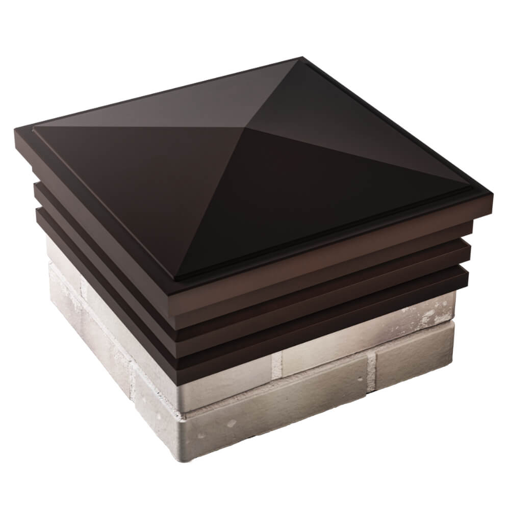 Колпак Zking Бона ХайТек Коричневый на столб 1.5х1.5 кирпича (385х385мм) в Ангарске фото