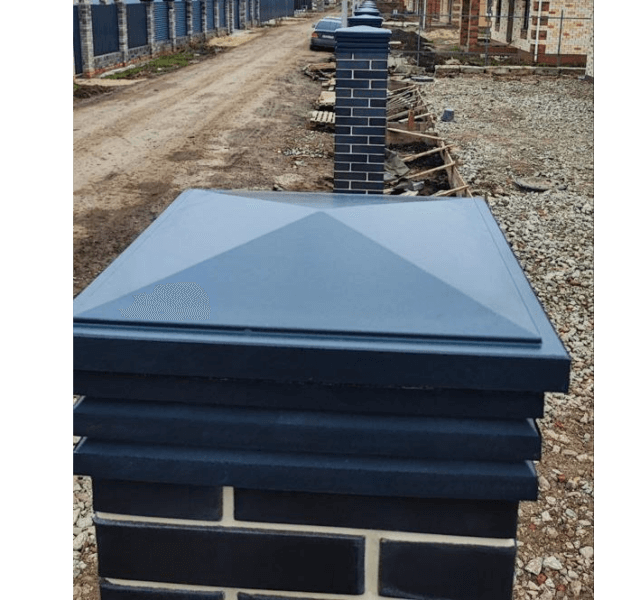 Колпак Zking Бона ХайТек Серый на столб 1.5х1.5 кирпича (385х385мм) в Ангарске фото