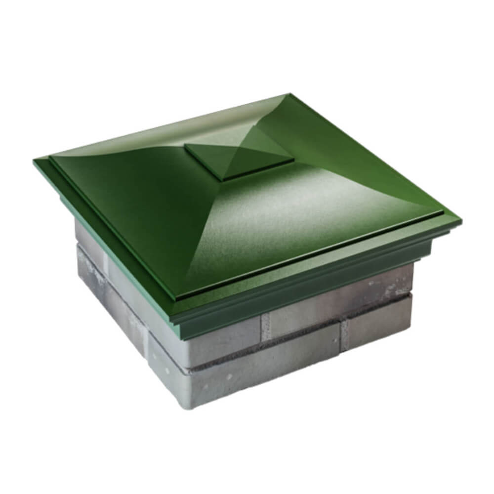Колпак Zking Монблан Зеленый на столб 1.5х1.5 еврокирпича 0.7НФ (355х355мм) в Ангарске фото