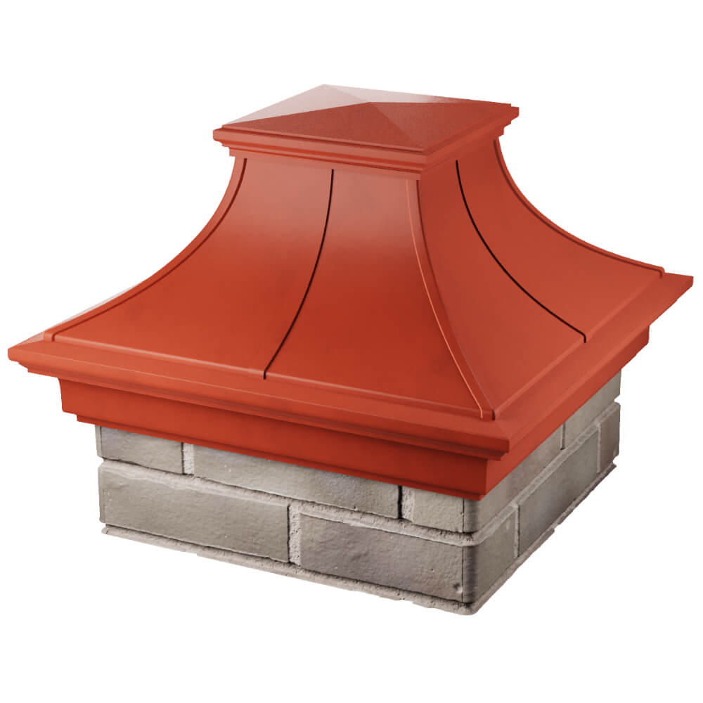 Колпак Zking Монблан Премиум Красный на столб 1.5х1.5 кирпича (385х385мм) в Ангарске фото