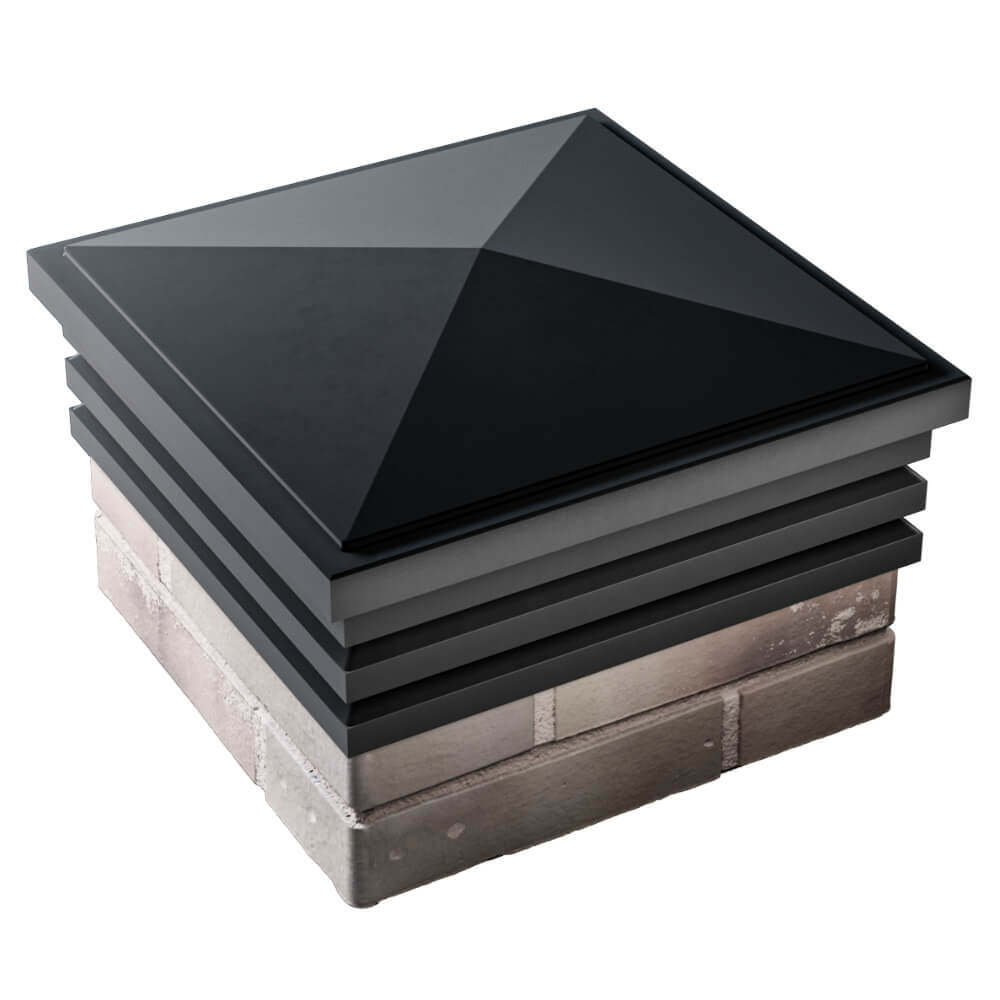 Колпак Zking Бона ХайТек Черный на столб 1.5х1.5 кирпича (385х385мм) в Ангарске фото