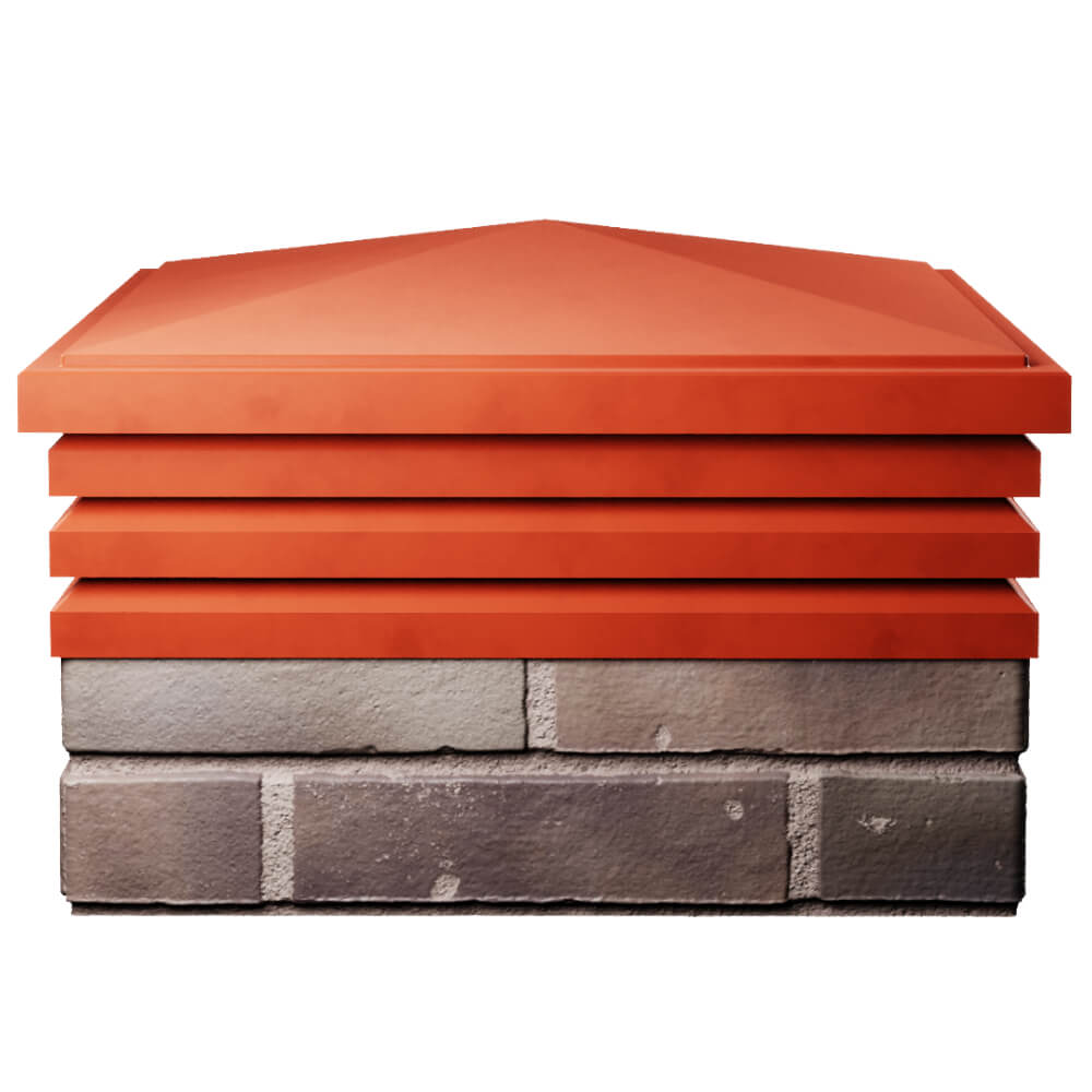 Колпак Zking Бона ХайТек Красный на столб 2х2 кирпича (513х513мм) Ангарск фото