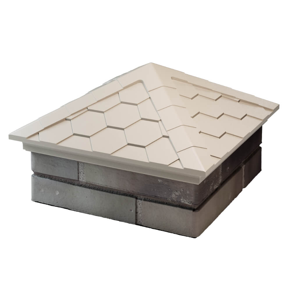 Колпак Zking Эверест Бежевый на столб 1.5х1.5 кирпича (390х390мм) в Ангарске фото