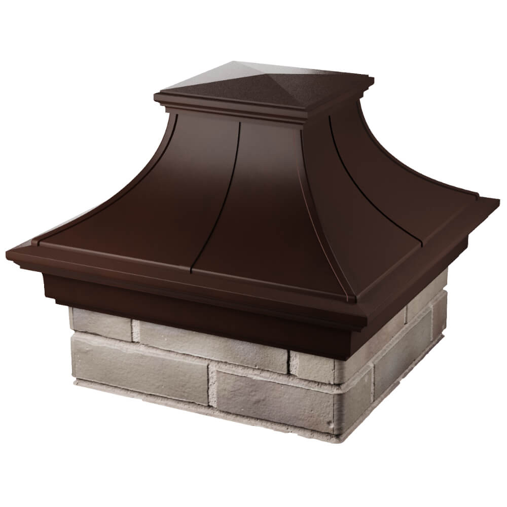 Колпак Zking Монблан Премиум Коричневый на столб 1.5х1.5 кирпича (385х385мм) в Ангарске фото