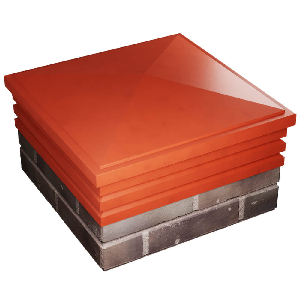 Колпак Zking Бона ХайТек Красный на столб 2х2 кирпича (513х513мм) в Ангарске фото