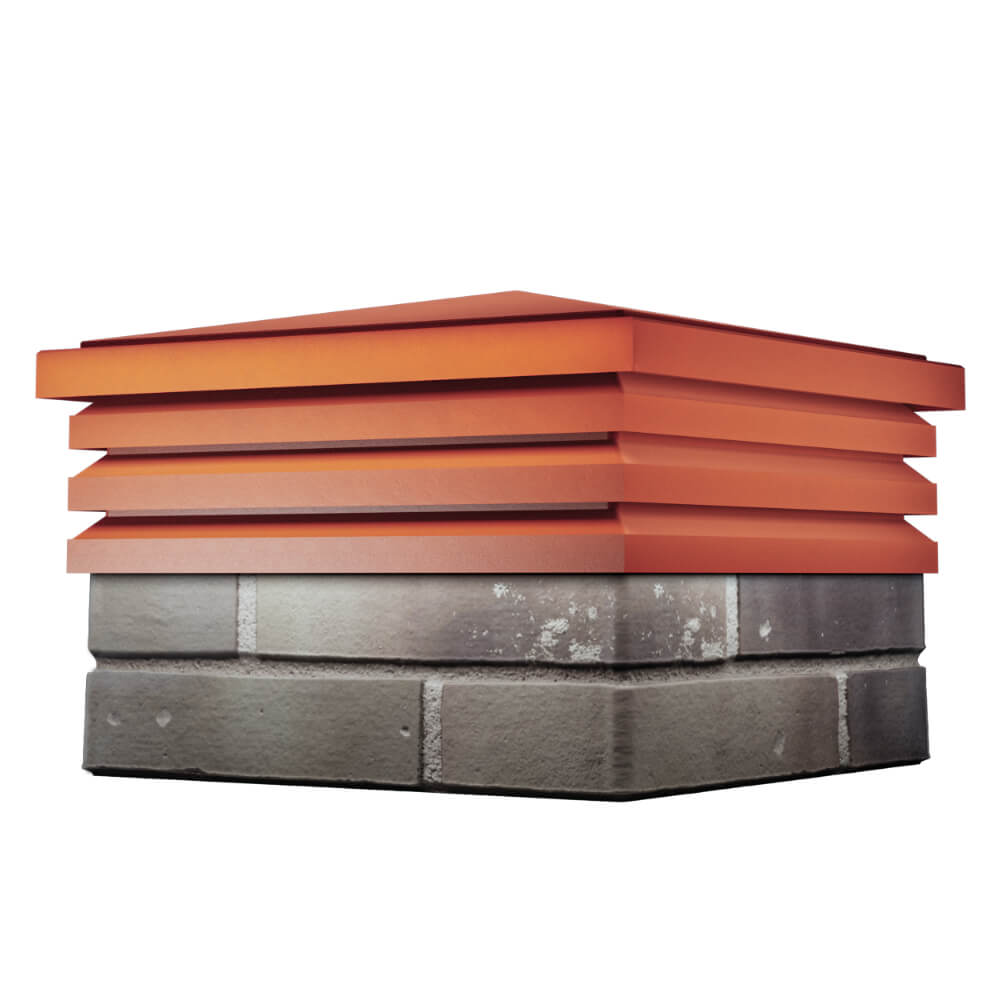 Колпак Zking Бона ХайТек Красный на столб 1.5х1.5 кирпича (385х385мм) в Ангарске фото