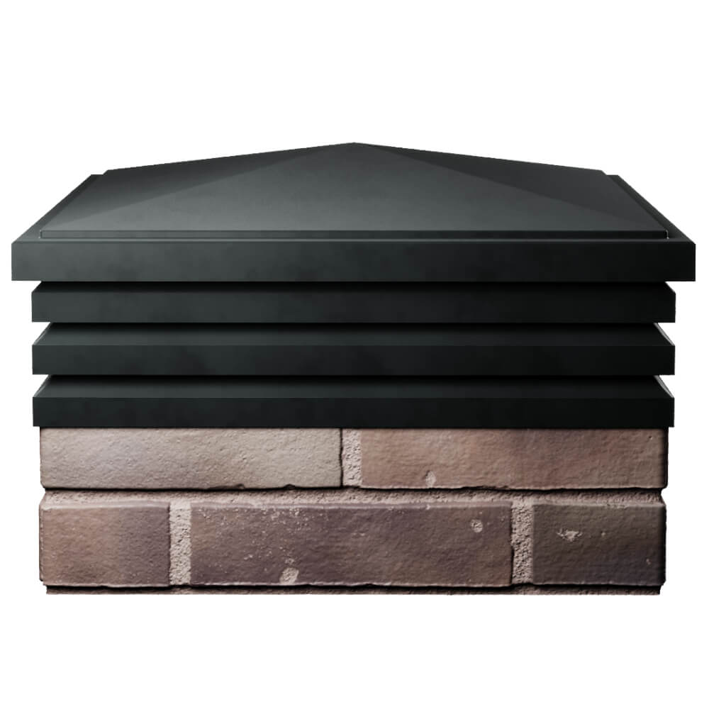 Колпак Zking Бона ХайТек Черный на столб 2х2 кирпича (513х513мм) Ангарск фото