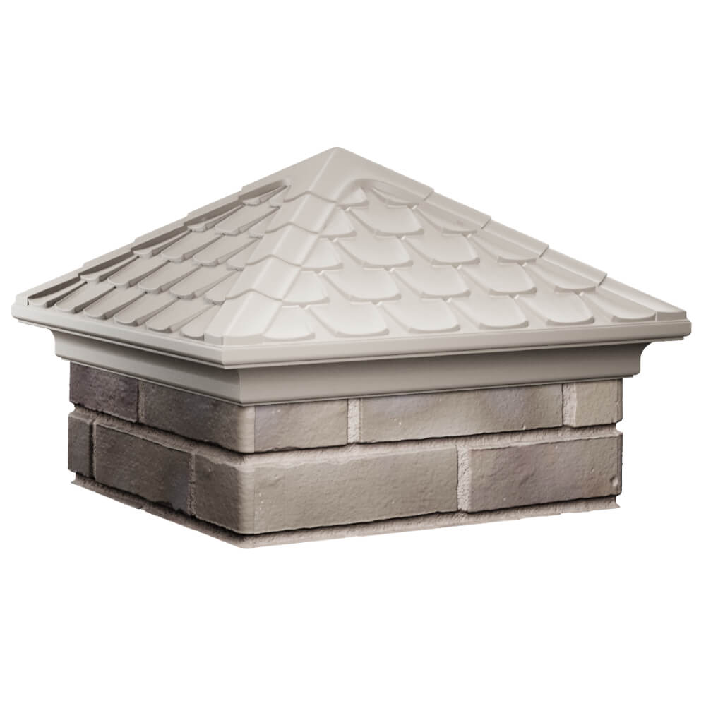 Колпак Zking Эльбрус Бежевый на столб 1.5х1.5 кирпича (385х385мм) в Ангарске фото