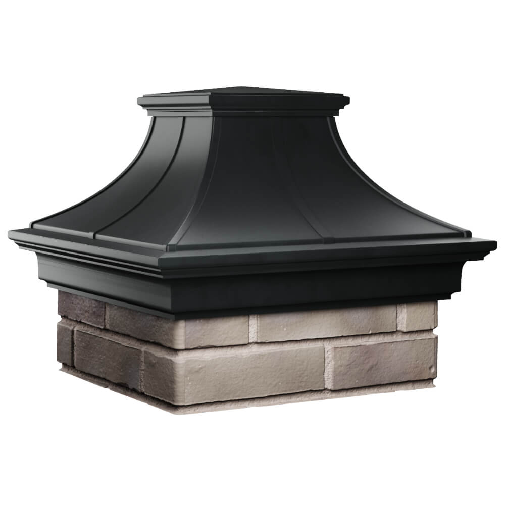 Колпак Zking Монблан Премиум Черный на столб 1.5х1.5 кирпича (385х385мм) в Ангарске фото