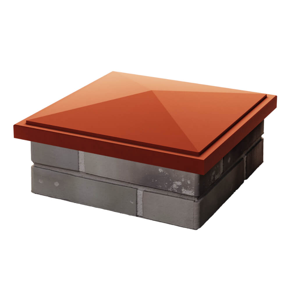 Колпак Zking БонаМоно Красный на столб 1.5х1.5 кирпича (385х385, 400х400мм) в Ангарске фото