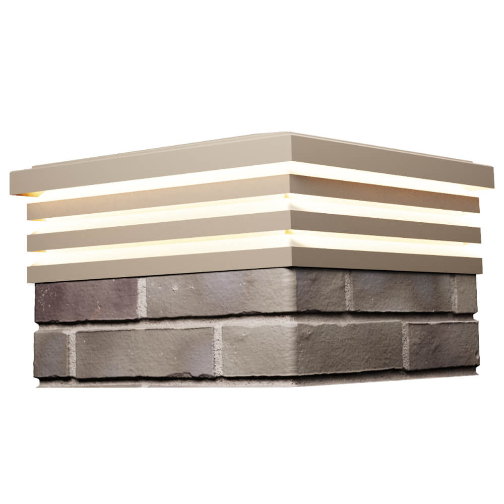 Колпак Zking Бона ХайТек Бежевый на столб 1.5х1.5 кирпича (385х385мм) с подсветкой в Ангарске фото