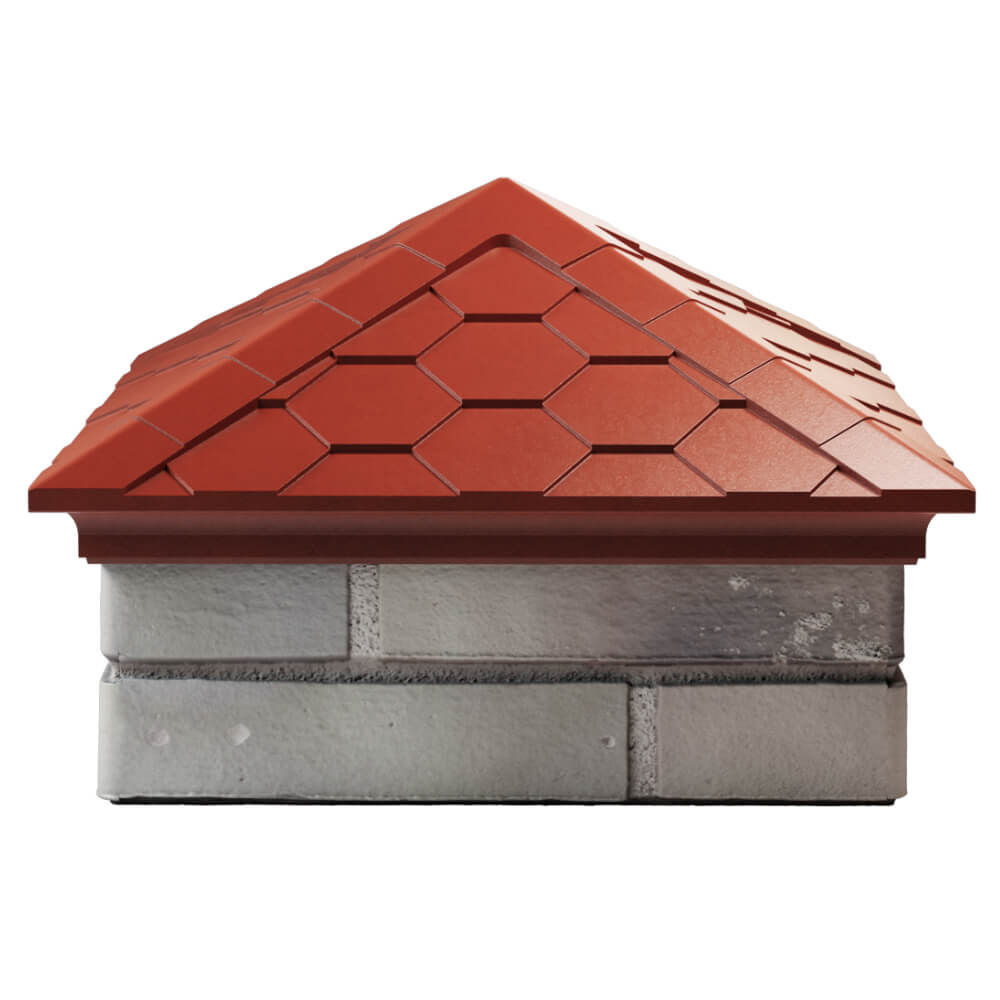 Колпак Zking Эверест Красный на столб 1.5х1.5 кирпича (390х390мм) Ангарск фото