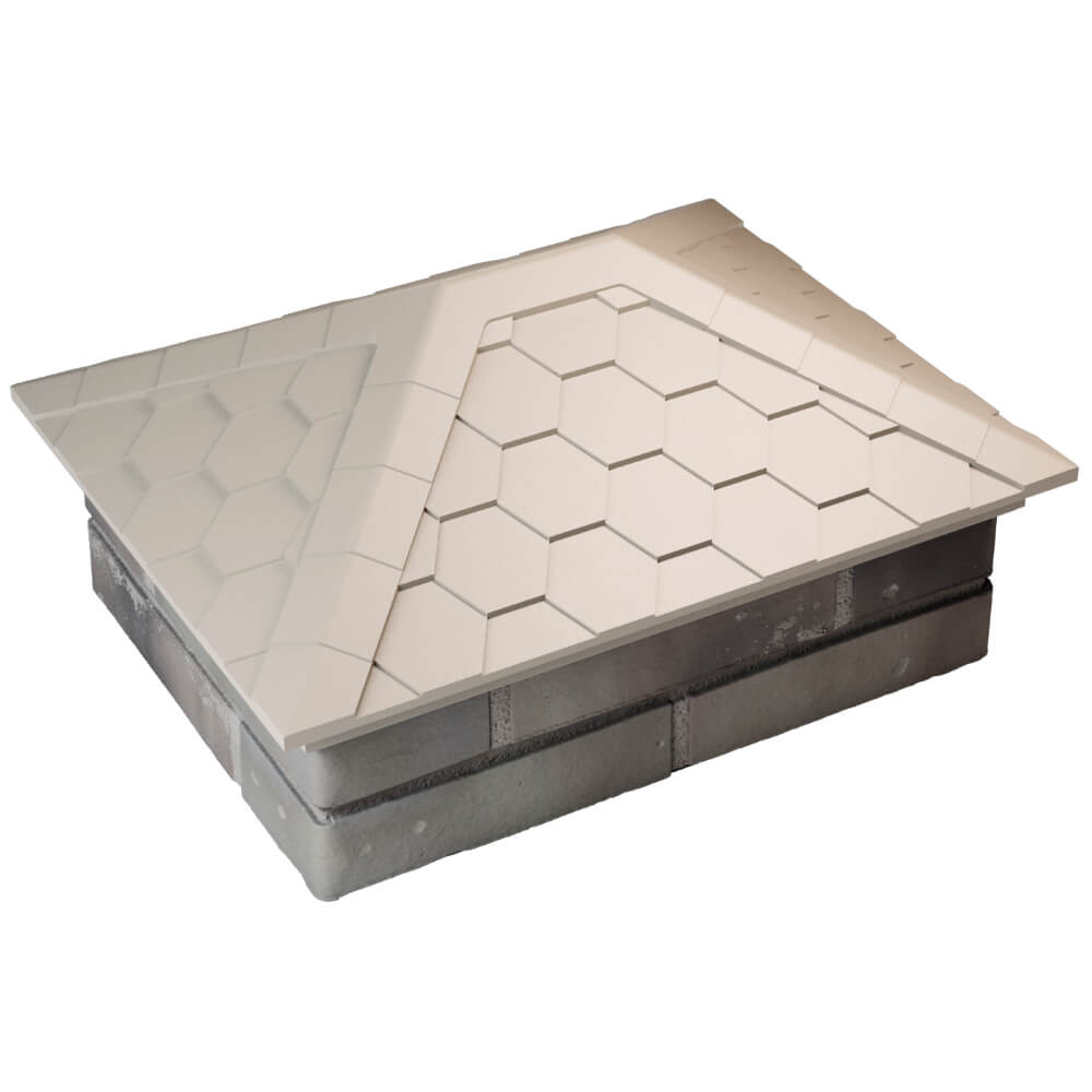 Колпак Zking Эверест Бежевый на столб 2х1.5 кирпича (520х390мм) Ангарск фото