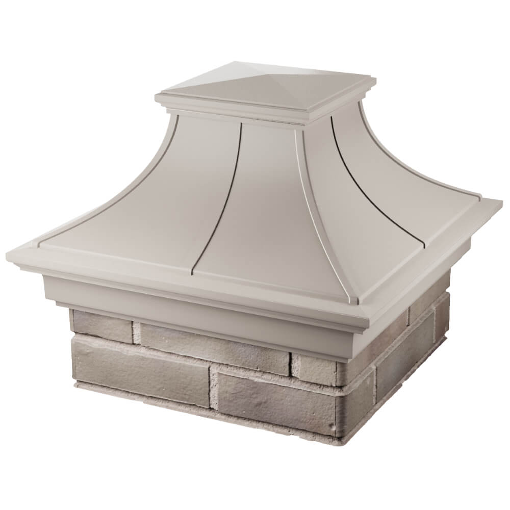 Колпак Zking Монблан Премиум Бежевый на столб 1.5х1.5 кирпича (385х385мм) в Ангарске фото