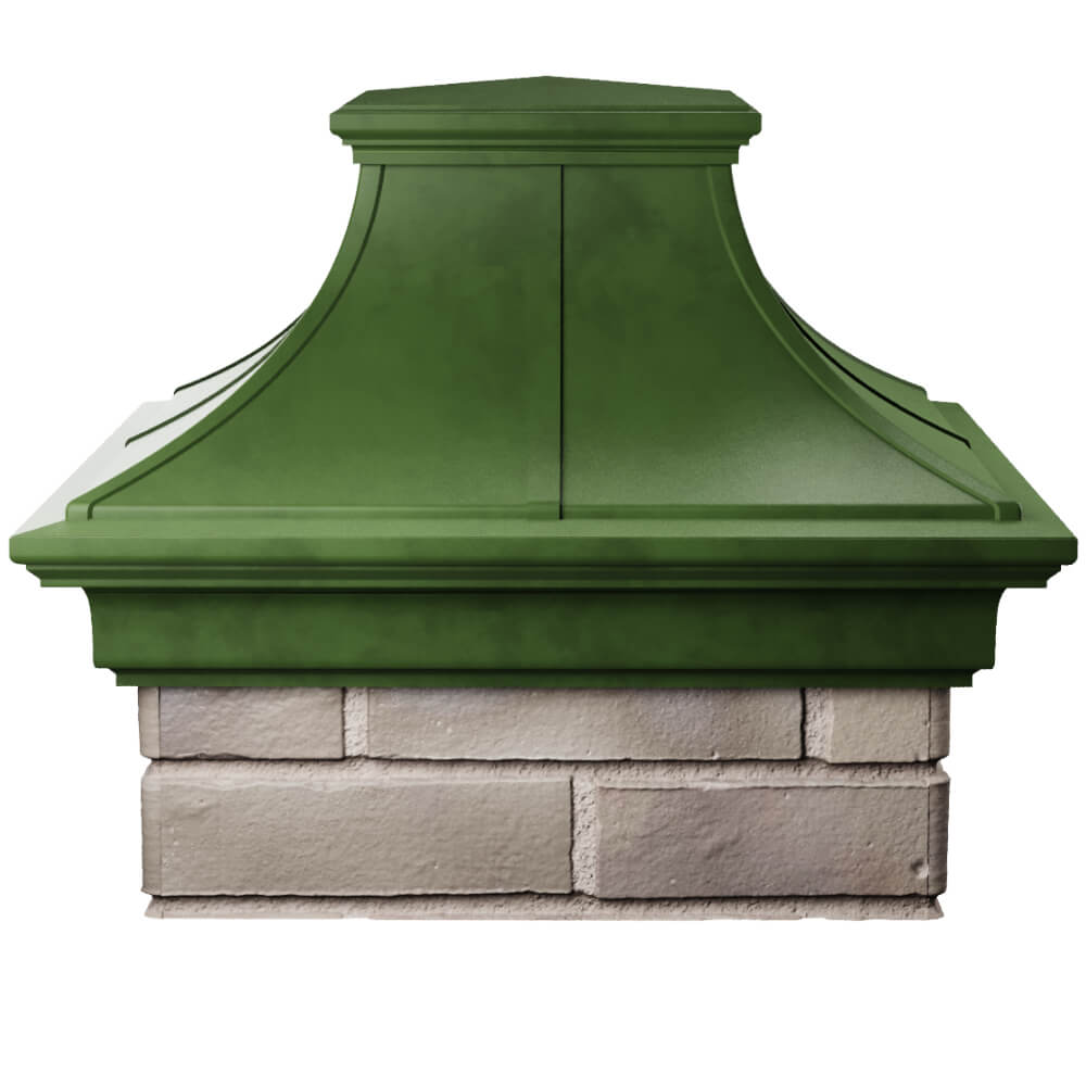 Колпак Zking Монблан Премиум Зеленый на столб 1.5х1.5 кирпича (385х385мм) Ангарск фото