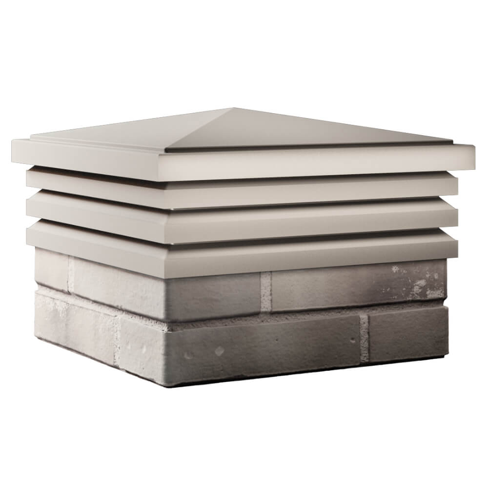 Колпак Zking Бона ХайТек Бежевый на столб 1.5х1.5 кирпича (385х385мм) в Ангарске фото