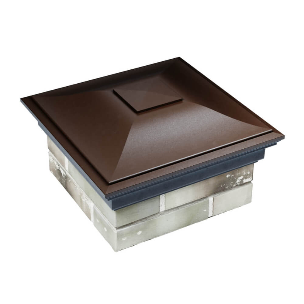 Колпак Zking Монблан Коричневый на столб 1.5х1.5 еврокирпича 0.7НФ (355х355мм) в Ангарске фото