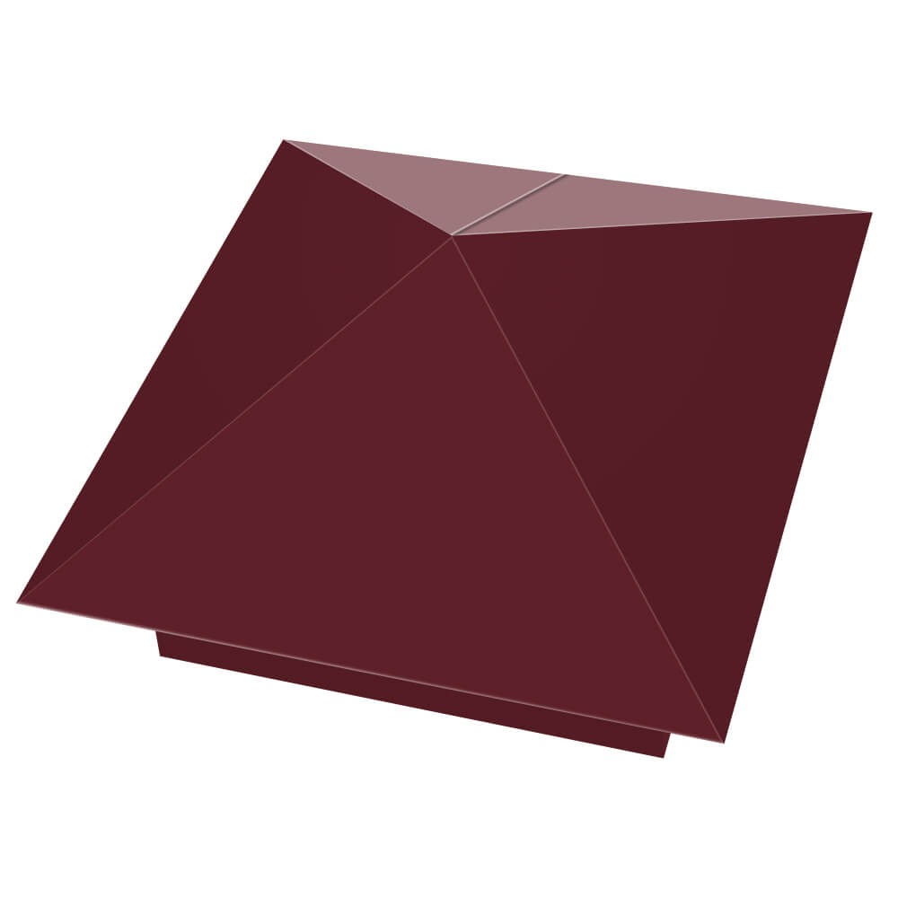 Колпак металлический 390х390мм RAL3005 Красное Вино заборный Ангарск фото