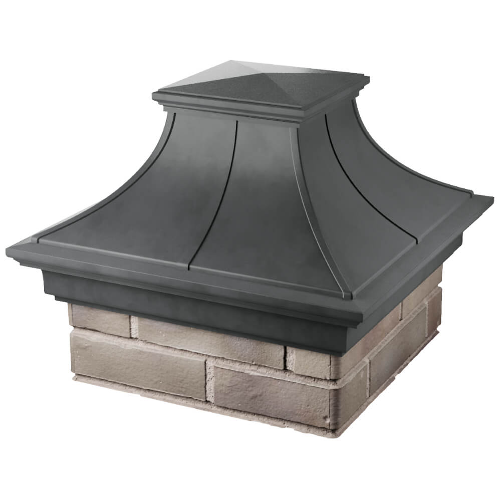 Колпак Zking Монблан Премиум Серый на столб 1.5х1.5 кирпича (385х385мм) в Ангарске фото