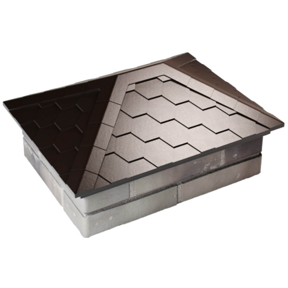 Колпак Zking Эверест Коричневый на столб 2х1.5 кирпича (520х390мм) Ангарск фото