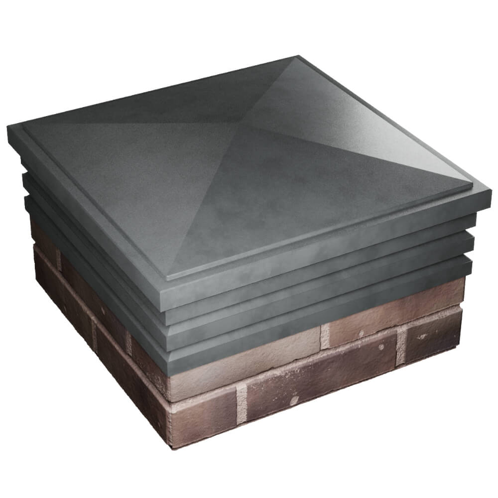 Колпак Zking Бона ХайТек Серый на столб 2х2 кирпича (513х513мм) в Ангарске фото