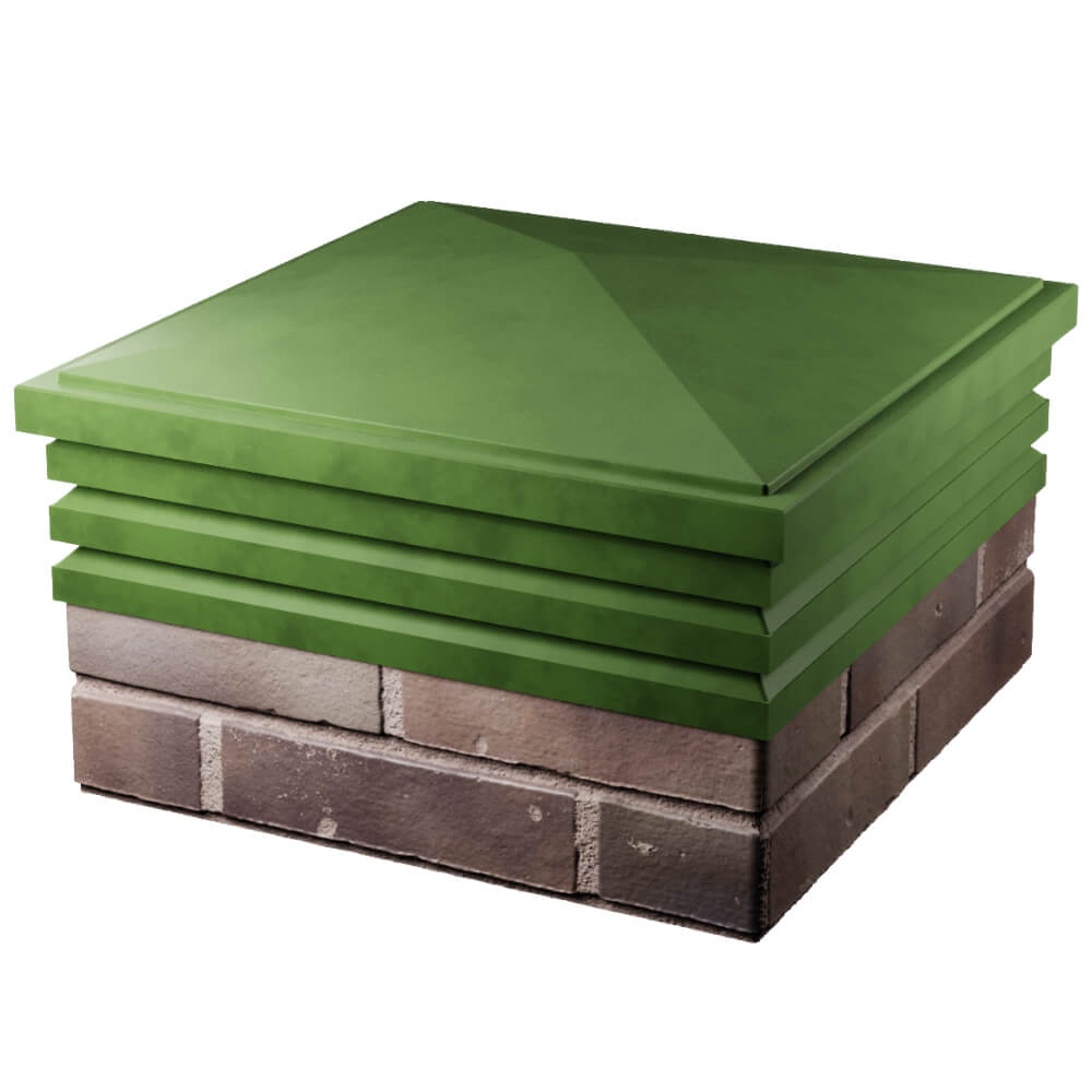 Колпак Zking Бона ХайТек Зеленый на столб 2х2 кирпича (513х513мм) в Ангарске фото