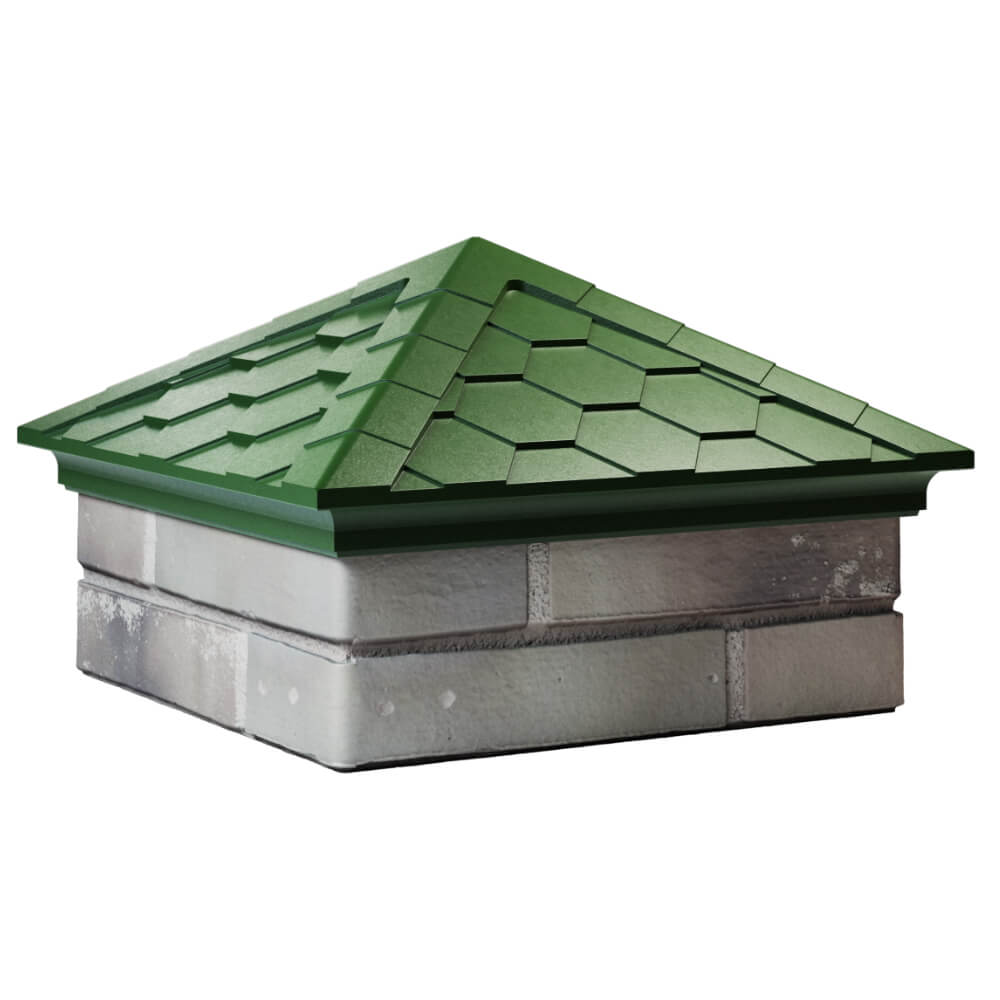 Колпак Zking Эверест Зеленый на столб 1.5х1.5 кирпича (390х390мм) в Ангарске фото