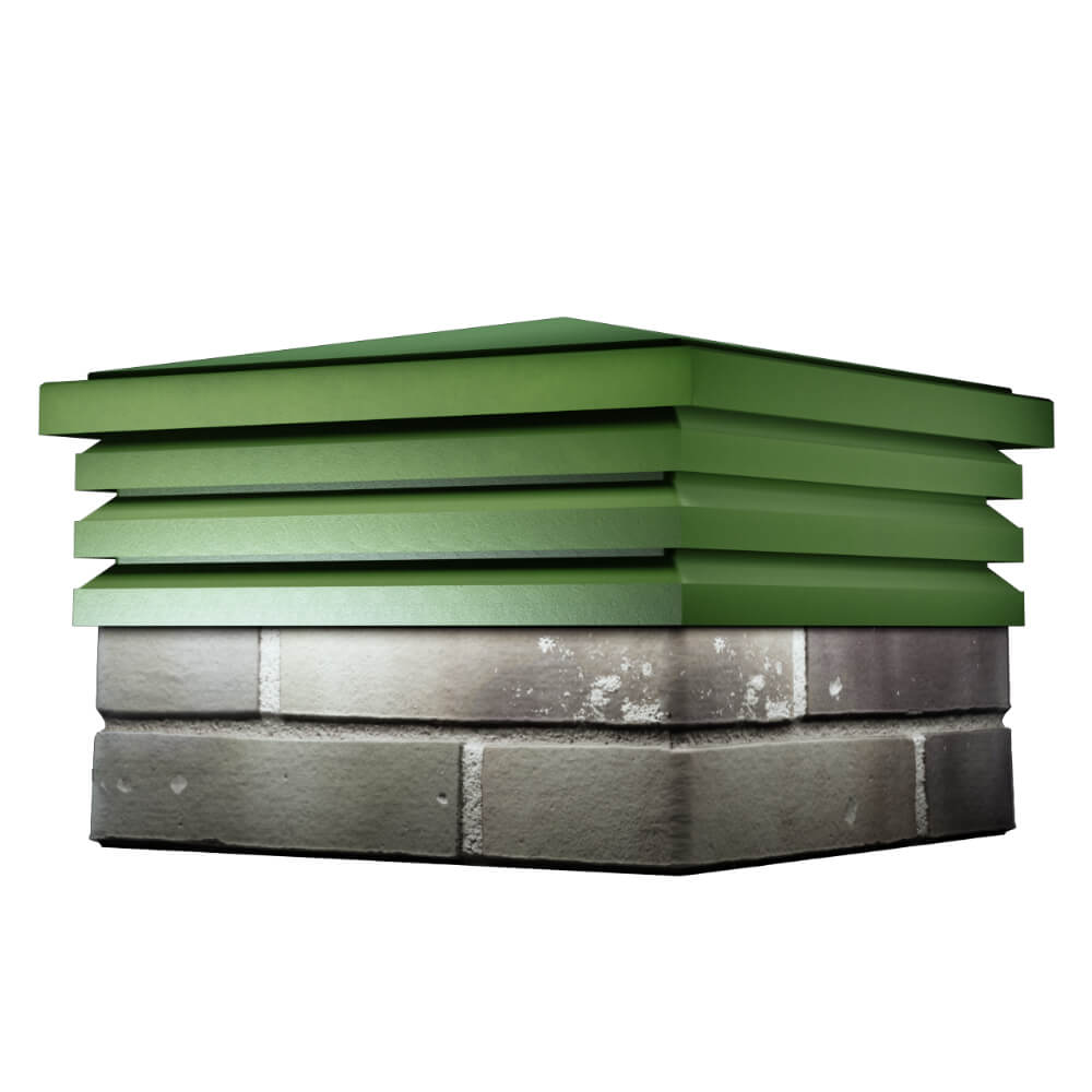 Колпак Zking Бона ХайТек Зеленый на столб 1.5х1.5 кирпича (385х385мм) в Ангарске фото