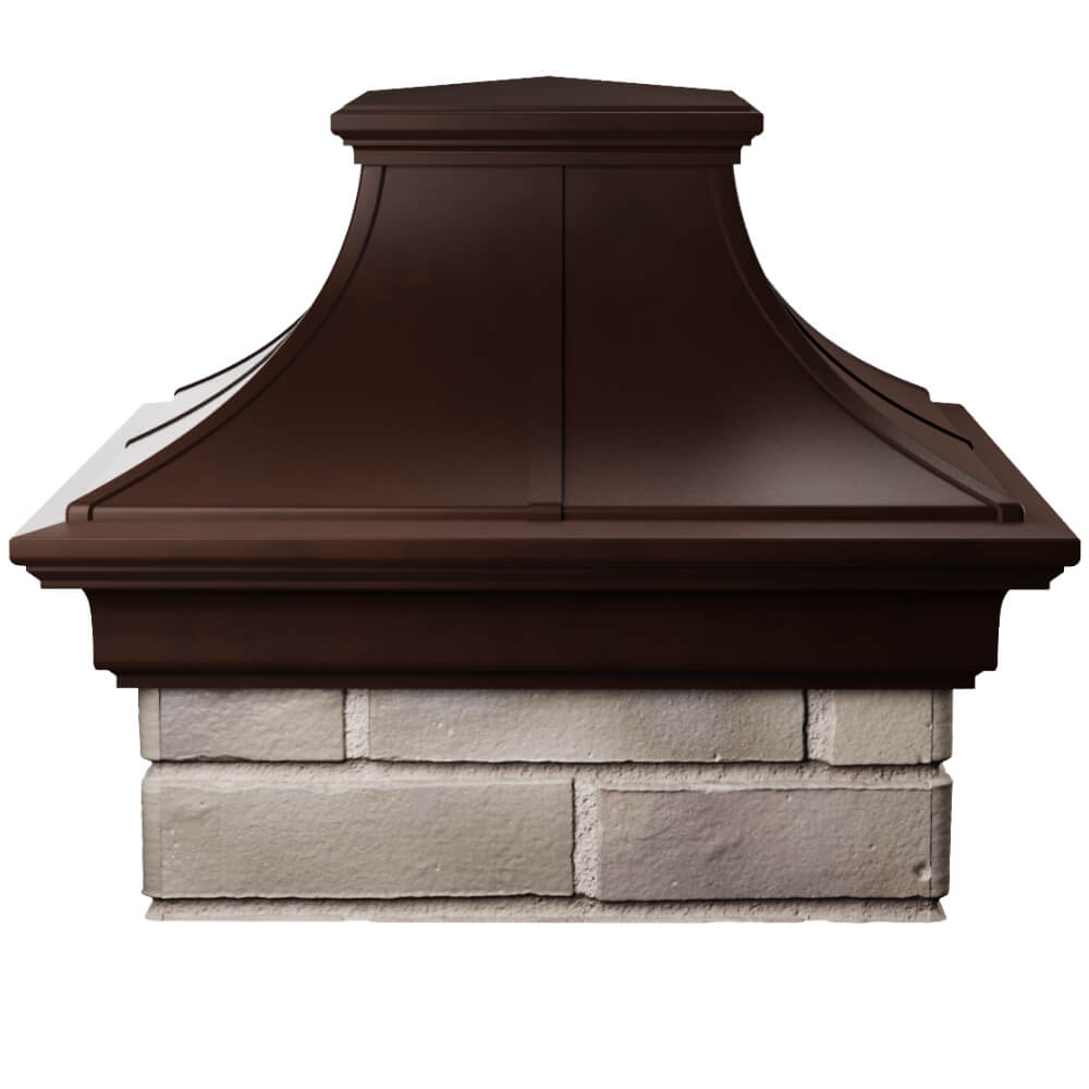 Колпак Zking Монблан Премиум Коричневый на столб 1.5х1.5 кирпича (385х385мм) Ангарск фото
