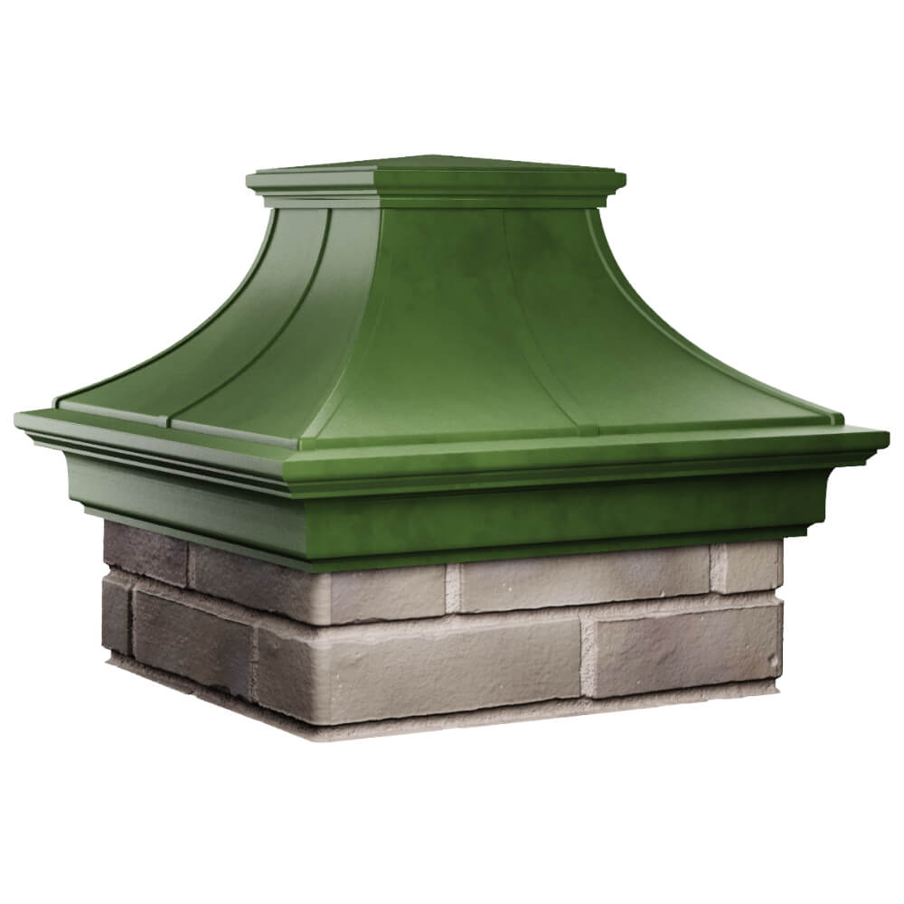 Колпак Zking Монблан Премиум Зеленый на столб 1.5х1.5 кирпича (385х385мм) в Ангарске фото