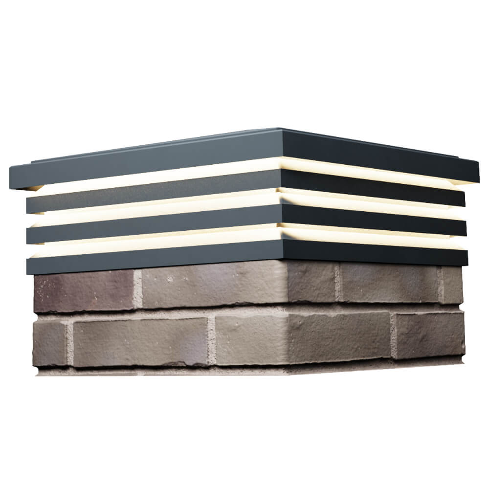 Колпак Zking Бона ХайТек Серый на столб 1.5х1.5 кирпича (385х385мм) с подсветкой в Ангарске фото