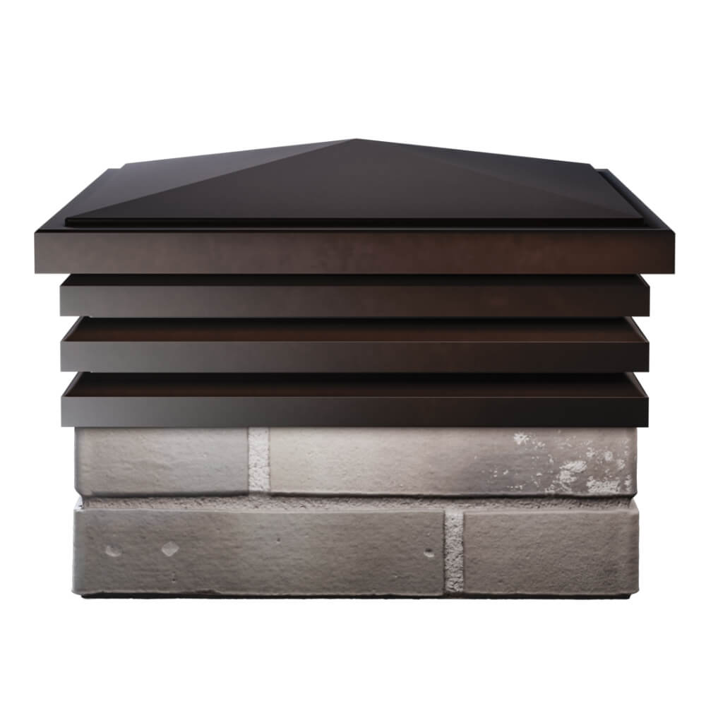 Колпак Zking Бона ХайТек Коричневый на столб 1.5х1.5 кирпича (385х385мм) Ангарск фото