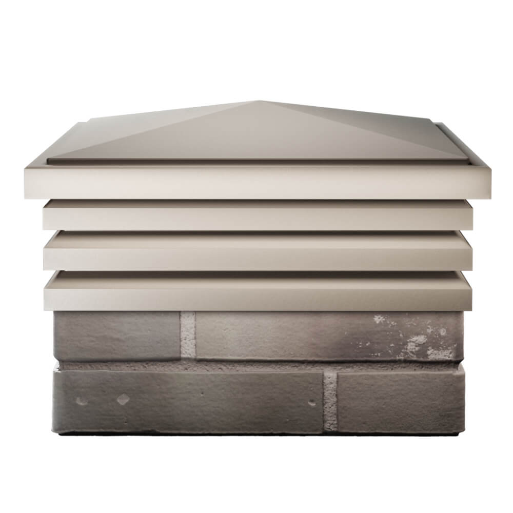 Колпак Zking Бона ХайТек Бежевый на столб 1.5х1.5 кирпича (385х385мм) Ангарск фото