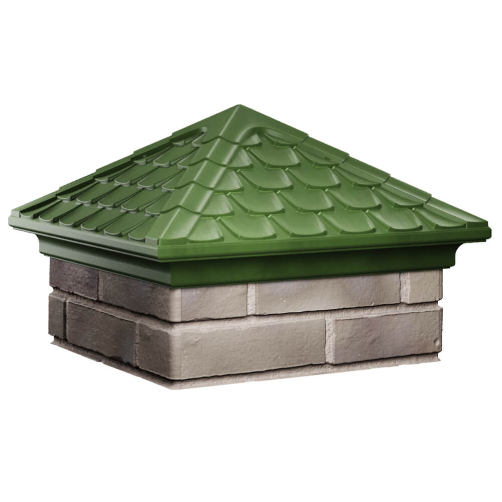Колпак Zking Эльбрус Зеленый на столб 1.5х1.5 кирпича (385х385мм) в Ангарске фото