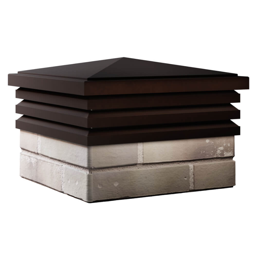 Колпак Zking Бона ХайТек Коричневый на столб 1.5х1.5 кирпича (385х385мм) в Ангарске фото