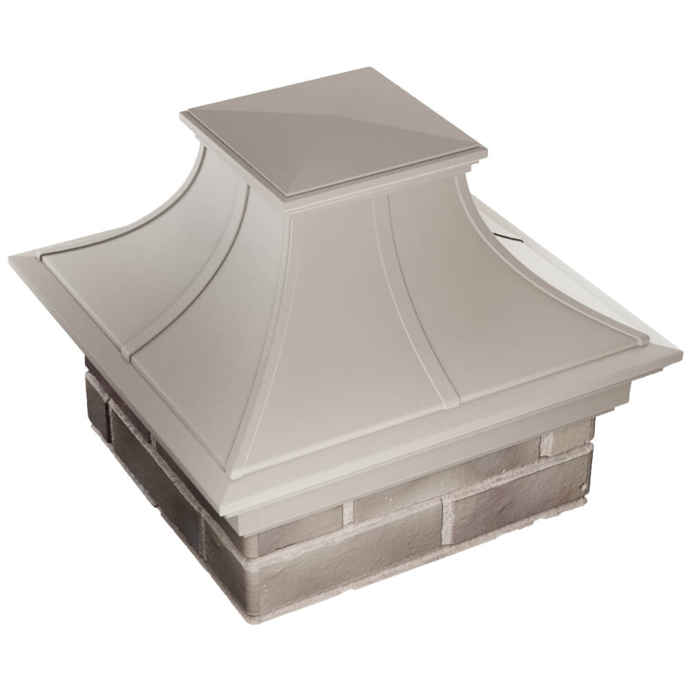 Колпак Zking Монблан Премиум Бежевый на столб 1.5х1.5 кирпича (385х385мм) в Ангарске фото