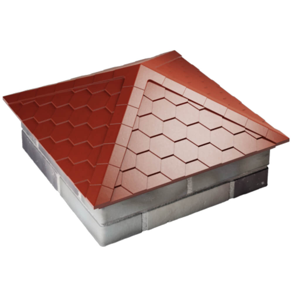 Колпак Zking Эверест Красный на столб 2х2 кирпича (535х535мм) Ангарск фото